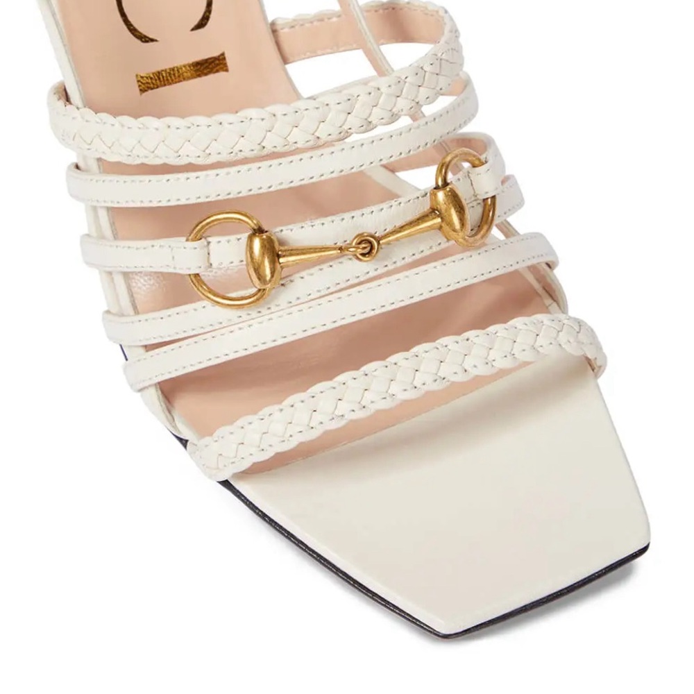 Brand New Gucci Ketty Slingback Leather White Sandals Strappy Block High… - Picture 3 of 10